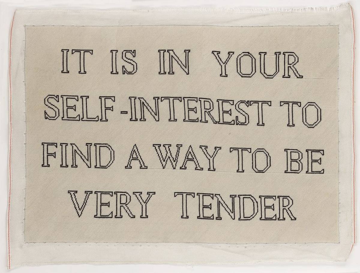 Jenny Holzer in petit point (2014) — Needlepoints