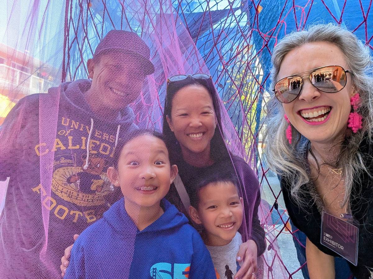 Selfie Wall 2.0, 2025 — needlework by Margaret Timbrell